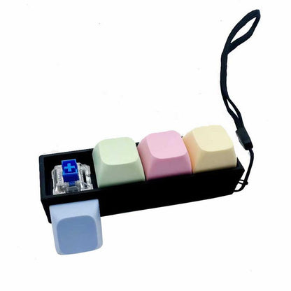 Fidget Toys 1 Count LED Keyboard Keychain Fingertip Clicker Stress Relief Keychain Fun Pendant for Boys and Girls Portable Keychain Light with Crystal Keycaps and Transparent Design Unisex Elegant Style