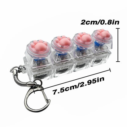 Fidget Toys 1 Count LED Keyboard Keychain Fingertip Clicker Stress Relief Keychain Fun Pendant for Boys and Girls Portable Keychain Light with Crystal Keycaps and Transparent Design Unisex Elegant Style