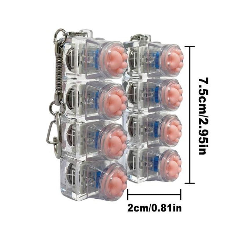 Fidget Toys 1 Count LED Keyboard Keychain Fingertip Clicker Stress Relief Keychain Fun Pendant for Boys and Girls Portable Keychain Light with Crystal Keycaps and Transparent Design Unisex Elegant Style