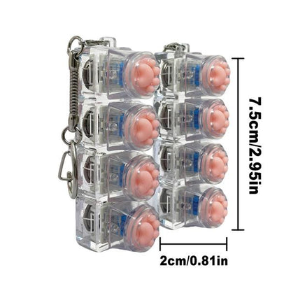 Fidget Toys 1 Count LED Keyboard Keychain Fingertip Clicker Stress Relief Keychain Fun Pendant for Boys and Girls Portable Keychain Light with Crystal Keycaps and Transparent Design Unisex Elegant Style