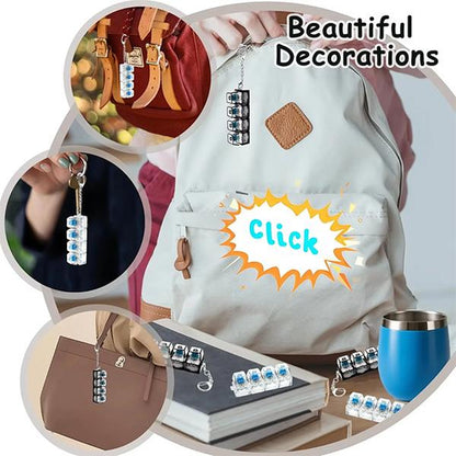 Fidget Toys 1 Count LED Keyboard Keychain Fingertip Clicker Stress Relief Keychain Fun Pendant for Boys and Girls Portable Keychain Light with Crystal Keycaps and Transparent Design Unisex Elegant Style