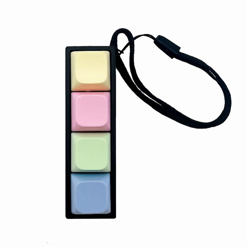 Fidget Toys 1 Count LED Keyboard Keychain Fingertip Clicker Stress Relief Keychain Fun Pendant for Boys and Girls Portable Keychain Light with Crystal Keycaps and Transparent Design Unisex Elegant Style